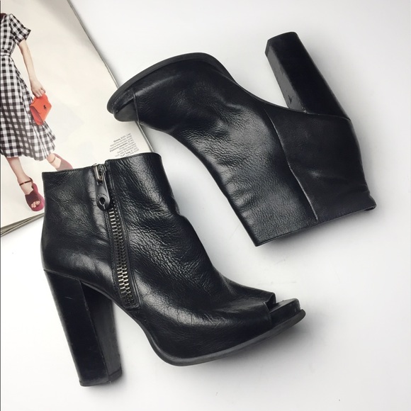 BCBGeneration Shoes - BCBGeneration Leather Peeptoe Bootie